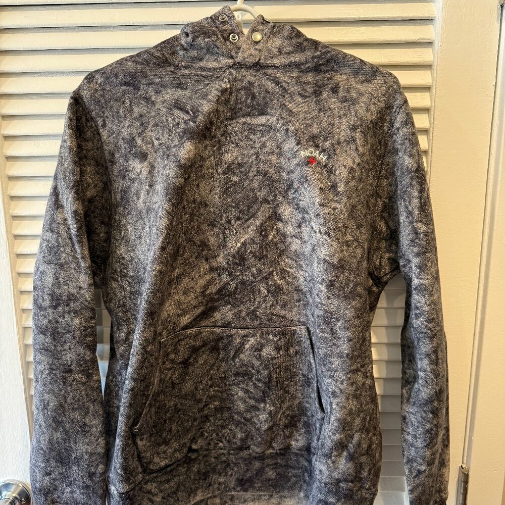 Noah NYC Overdyed Double Snap Hoodie S Black